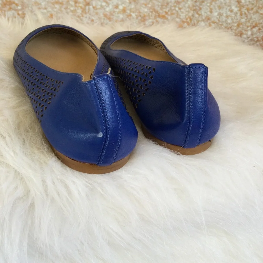 J.Crew Blue Leather Flats